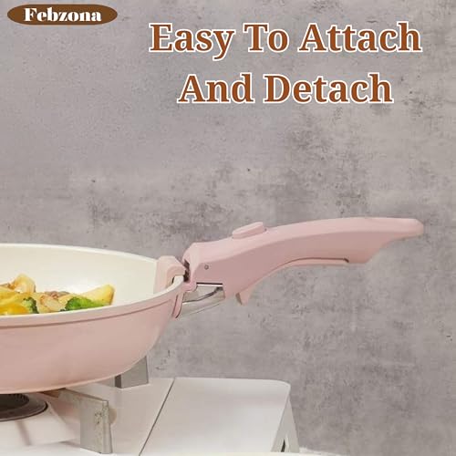 Image of Febzona pakkad for Kitchen-Removable Handle-Detachable Holders Cookware, Universal Pot Handle, Idukki pakad Tongs sansi sandasi for Utensils (Light Pink)