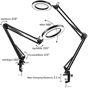 Valkyrie Foldable Adjustable LED Light Desktop Magnifier
