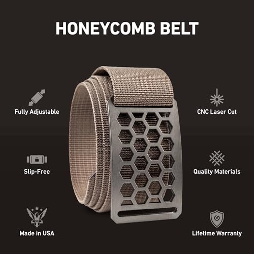 GRIP6 Honeycomb Belt: Durable Belts for Men & Women, Versatile Nylon Tactical Belt for Work, Golf, Casual & Outdoor Use2