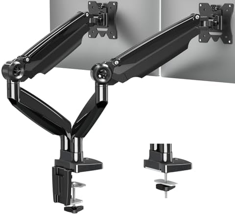 MonTEK Dual Monitor Arm – Heavy-Duty Gas Spring Mount For Up To 57" Screens, 59.4 Lbs Each