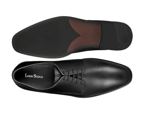 Image of LOUIS STITCH Formal Derby Lace Up Shoes for Men | Handcrafted Italian Leather Mens Shoes (LSNRXPL)