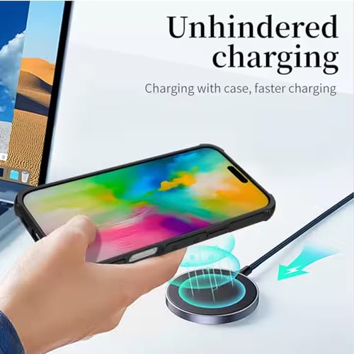 Image of KARWAN Tough Shockproof Back Case Cover Compatible with iPhone 14 Plus Dual Layer Armor Protection with Matt Finish,Edge Guard Bumper Heavy Duty Cover with Magnetic MagEase Wireless Charging (Blue)
