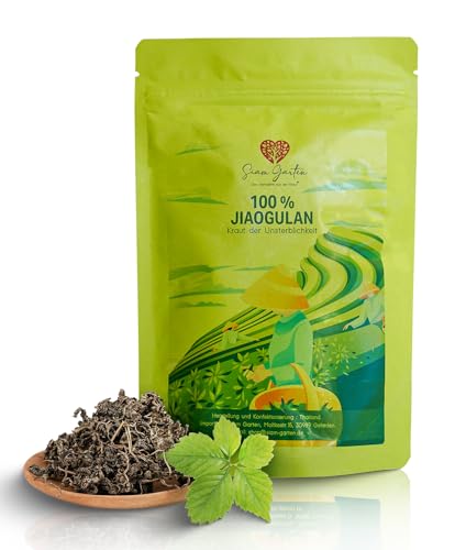 Jiaogulan – Unsterblichkeitskraut 100 g Reines Naturprodukt aus Gebirgsregion Nordthailands – in Premiumqualität, ohne Stängel, geprüft, mit Sorgfalt & in Handarbeit verarbeitet (100 g)