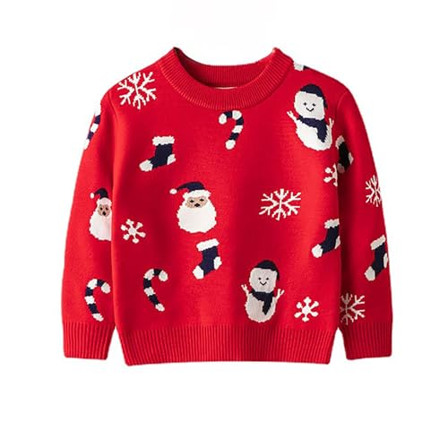 Pull Noël fille tricot festif mignon col rond confortable