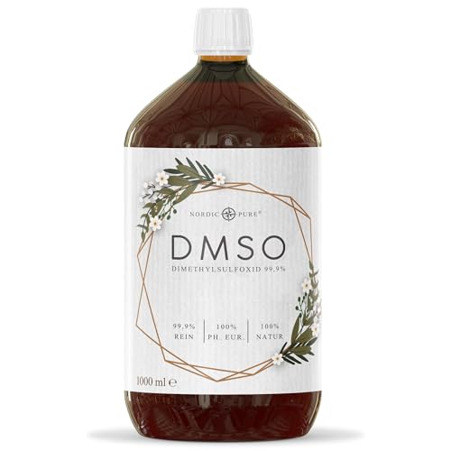 DMSO 1000ml in 99 9% pharmazeutischer Qualität & Reinheit - Unverdünntes Dimethylsulfoxid (DMSO) ph. EUR in lichtgeschützter Braunglasflasche - 1 Liter DMSO 99 9%