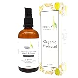 Feelia Agua de hidrosol de manzanilla orgánica, destilada al vapor, tónico puro y natural, todo tipo de piel, calma la piel, nutre el cabello, reduce la hinchazón alrededor de los ojos (manzanilla)