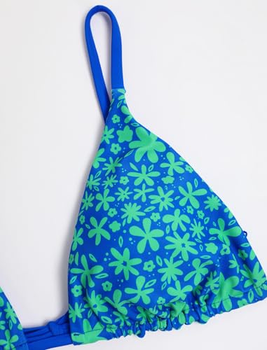 Image of ZAFUL Women's Triangle Bikini Floral String Bikini Set Two Piece Swimsuit Bathing Suits