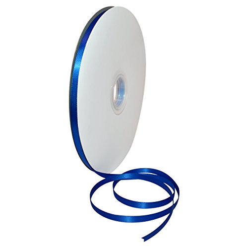 Image of Morex Ribbon 08806 /00-352 Double Face Satin Polyester Ribbon, 1 /4 inch /100 yd., Electric Blue