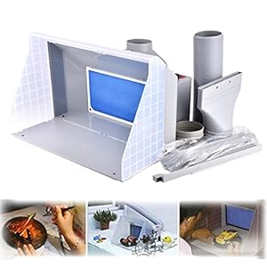 Draagbare spuitcabine spuitbox, draagbare airbrush-set met led-verlichting en draaitafel, spuitcabine draaitafel voor…