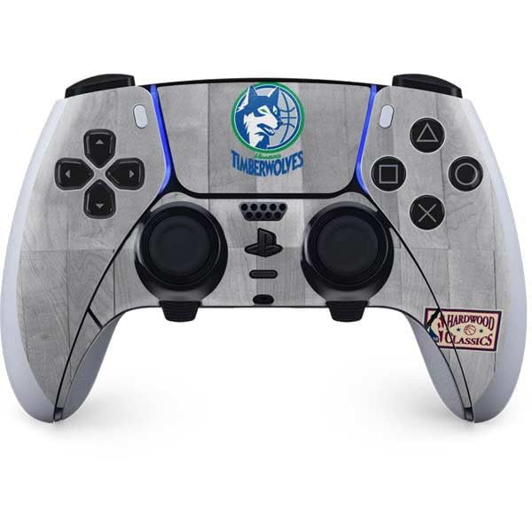 Skinit Decal Gaming Skin Compatible with PS5 DualSense Edge Pro Controller - Officially Licensed NBA Minnesota Timberwolves Hardwood Classics Design