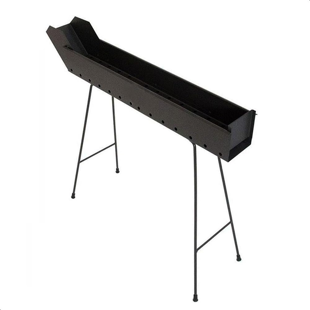 Paluplus Barbecue per Arrosticini in acciaio verniciato Nero, Misura 80x14x75 cm, Canaletta a 4 Gambe Pieghevoli, Fori di Ventilazione, Grill a carbone per Spiedini, Made in Italy -​591