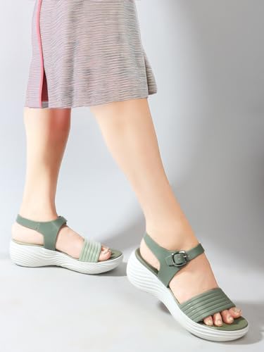 Image of Carlton London women's Lightweight Comfort Wedge Ankle Strap Sandals