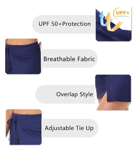 Image of AOBUTE Womens Upf 50+ Beach Sarong Swim Skirt Wrap Cover Up XS-2XL