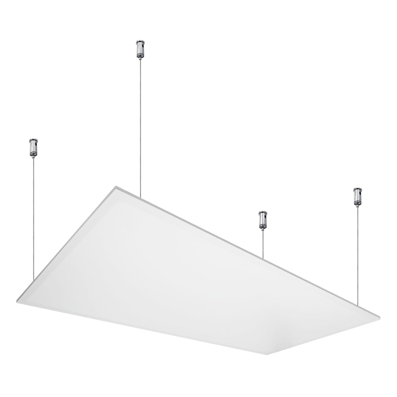 G.W.S® Premium 84W Ultra Slim White Frame 595mmx1195mm (2'x4') Rectangular LED Suspended Flat Panel Light Office Ceiling Light Neutral White, 1.5M Wire Kit Included