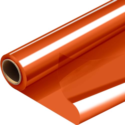 Ph Perkhomy PKUSOPP-16*100*1-ORANGE Perkhomy Colored Cellophane Wrap Roll 16 Inch X 100' 3 Mil Thick Cellophane cover