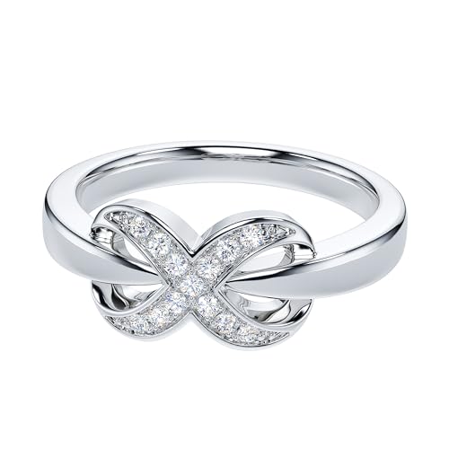 THELANDA Genuine Moissanite or Simulated Diamond Tapered Shank X Shape Infinity Promise Engagement Ring For Women3