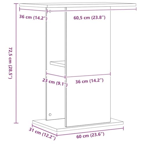 vidaXL Soporte para Acuario de Roble Artesanal, 36 x 60,5 x 72,5 cm, Madera de ingeniería - imagen 3