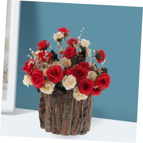 Pot de fleurs en bois marron rustique DOITOOL pour table - 6