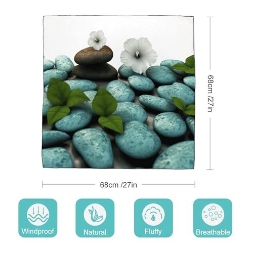 Cobblestone Zen Flowers Head Scarf for Women, 27 Inches Square Scarf, Stylish Exquisite Kerchief for Gift (Individually Packaged)2