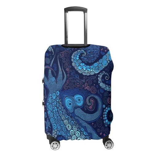 Blue Octopus Printed Luggage Cover Protector, Fits 18-32 Inch Luggage4