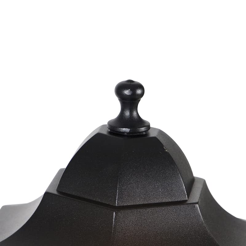 Farol exterior de pie negro IP44 con vidrio y aluminio resistente para iluminación LED 3