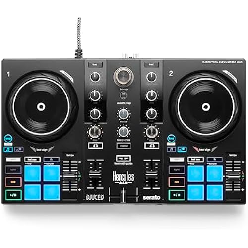 Hercules DJControl Inpulse 200 MK3 - Ideal DJ Controller with Serato Lite