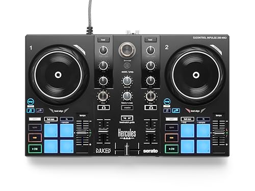 Hercules DJControl Inpulse 200 MK3 – Ideal DJ Controller to Start DJing – Software and Tutorials Included – Spotify and Apple Music streaming with Serato DJ Lite