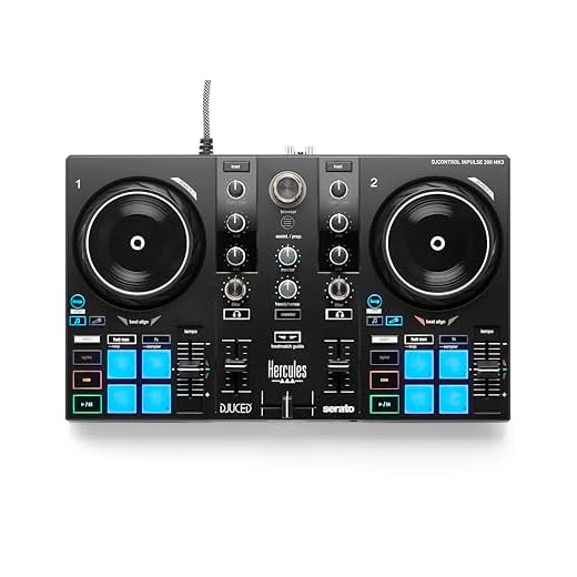 Hercules DJControl Inpulse 200 MK3 – Idealer DJ-Controller für den Einstieg ins DJing – inklusive Software und Tutorials – Streaming von Spotify und Apple Music mit Serato DJ