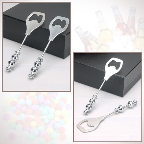 Décapsuleur plat à perles lot de 20 en métal argenté pour invités