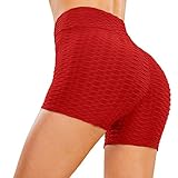 ropa fitness mujer online Tela: los pantalones cortos de yoga para mujer están diseñados con tela fruncida, no se deforma fácilmente, los detalles fruncidos en la cadera ayudan a levantar tu trasero, haciéndolo más lleno y sexy, le dan a tu trasero un aspecto aerodinámico.