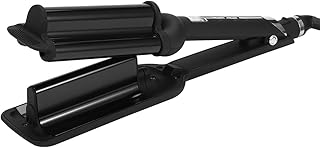 Modelador de cabelo ondulado, modelador de cachos feminino de cerâmica com aquecimento de ferro grande ondulado cacheado ondulado para cachos de cabelo, ondulador de cabelo de cerâmica ondulado, modelador de cabelo ondulado ondulado profundo para ondas praianas