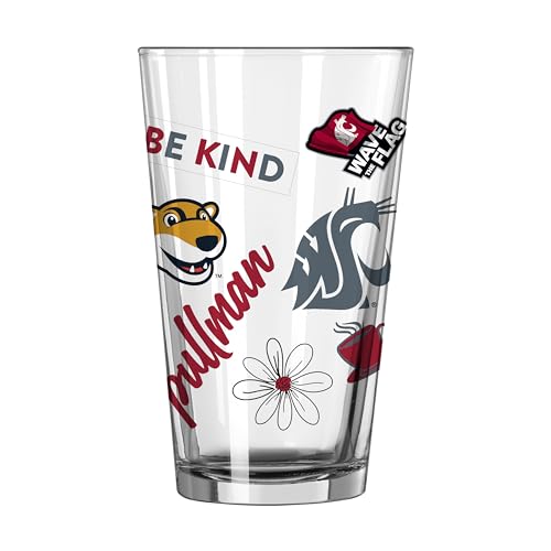 Image of Logo Brands NCAA 16 oz Pint Glass - Durable Glass With Bold Team Color- Chip-Resistant Rim Drinkware For Fans, Tailgates, Home Bars & Everyday Use