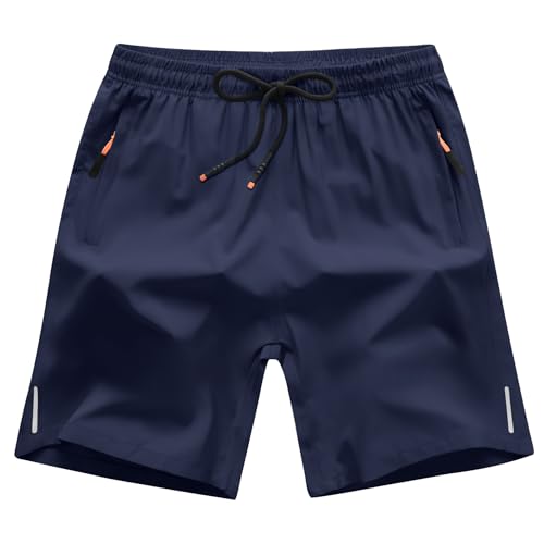Boys Shorts Quick Dry Athletic Running Shorts with Zipper Pockets 5