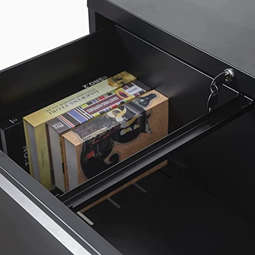 Aobabo 3 Drawer Metal Lateral File Cabinet With Lock,Home Office Steel Filing Cabinet With Letter/Legal Size,Fast Assemble With 0 Screw,Assembly Required(Black,3 Drawer) #TOP2