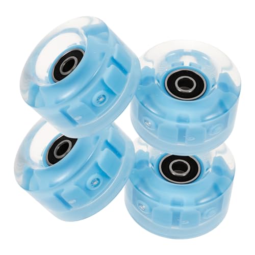 YARNOW 4pcs Flashing Skating Wheels for Roller Skates Wear Resistant with Built Bearings for Smooth Gliding Eye Catching Design for Nighttime Use