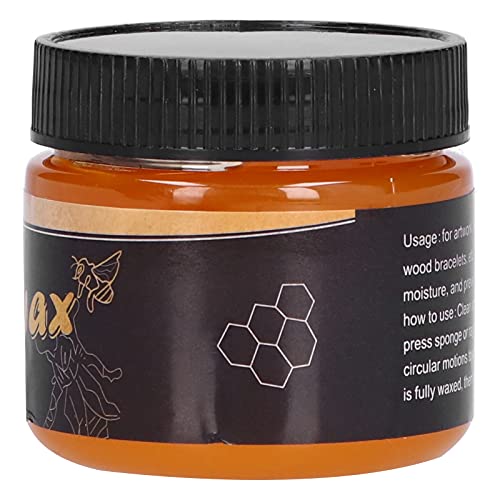 Haofy Esmalte de Cera de Abejas Natural Impermeable para Muebles de Madera, Limpieza y Pulido Efectivos, para Mesas y Gabinetes Antiguos, 120 G (Una botella de cera de abejas + 2 toallas)