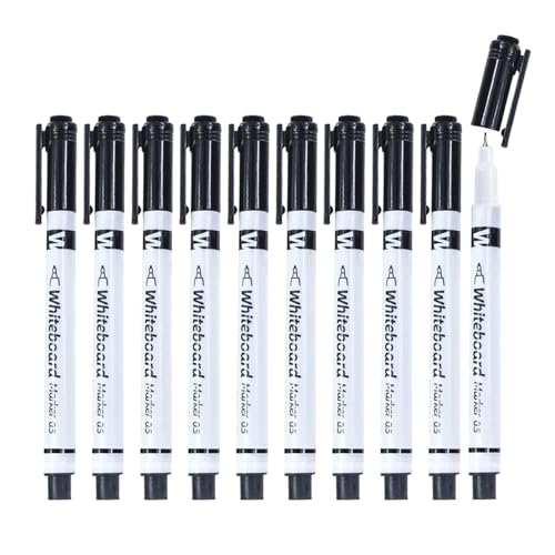 Whiteboard Ink Pen Bundle 10 Units Tip Smooth Writing Marker Collection, Classroom Instruction Board System Set | Academic Lesso