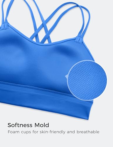 Image of CRZ YOGA Softness Mold Butterluxe Sports Bras | Molded Cup, Light Support, Yoga, Extremely Soft, Longline, Strappy Back, Scoop Neck, for Women
