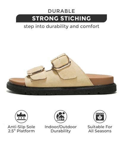 Project Cloud Platform Summer Sandals for Women 2025 - Comfortable and Adjustable Straps Summer Slides with Memory Foam Insole - Non-Slip Casual Womens Sandals