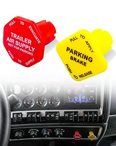 Tikscience Parking Brake Knob Yellow And Trailer Supply Knob Red Fit For Peterbilt Kenworth Volvo Western Star Truck Replace Bendix 298818 298817 #TOP18