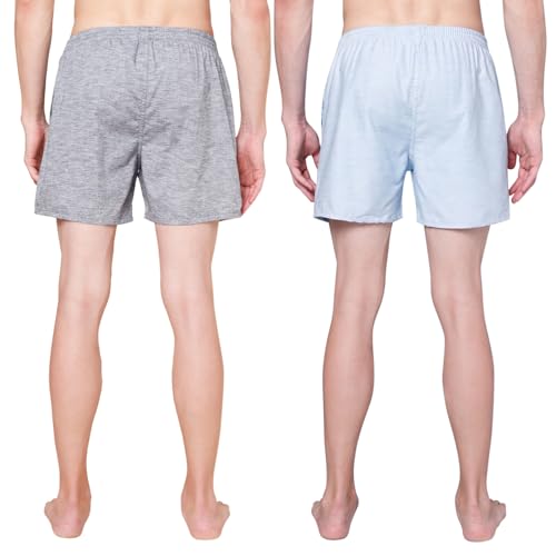Image of Urban Scottish Men's Pack of 2 Cotton Printed Boxers with Side Pockets