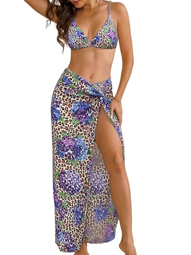 Image of Sexybody Women's 3 Piece Swimsuit Halter String Bikini Tie Side Mesh Short Sleeve Bathing Suits