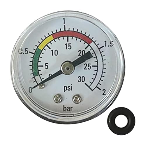 Manómetro De Filtro De Piscina - Probador De Acero Inoxidable De 1,77 Pulgadas | Medidor De Agua Preciso: De Legibilidad Clara. Metal Resistente Para Monitorear La Filtración Del Spa Y La Detecci
