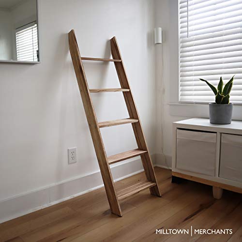 Milltown Merchants Rustic Blanket Ladder - Leaning Towel Rack for Living Room and Bedroom - Wood Holder for Throws (Driftwood) - Image 5