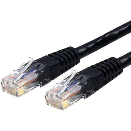 Image of StarTech 3ft CAT6 Ethernet Cable - Black CAT 6 Gigabit Ethernet Wire -250Mhz 100W PoE RJ45 UTP Molded Network Patch Cord with Strain Relief (C6PATCH3BK) | 250MHz bandwidth, Gold-plated RJ45, Patch Cable, Ethernet Cord, UTP Molded Network, Strain Relief, 10Gbps speeds