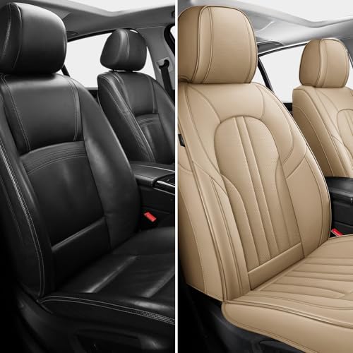 Image of MINGBRON Car Seat Covers,Car Seat Protector Waterproof,Seat Covers Front, Car Seat Protectors,Automotive Seat Covers Fit for Most Cars Beige