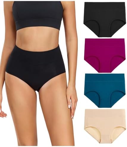 wirarpa Ladies Knickers Cotton Full Briefs High Waisted Underwear Panties for Women Multipack