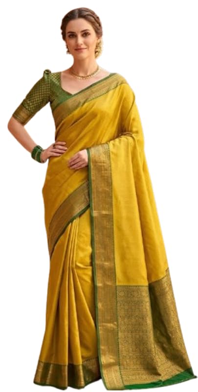 Sari en soie Banarasi vêtement indien traditionnel femme avec tissu blouse