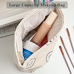 Cosmetic bag Makeup bag Preppy Cute Corduroy Toiletry bag for women travel essentials (Full beige) - Image 3