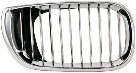 CarPartsDepot Passenger Side Front Grille Grill Chrome Outer Vertical Insert Sedan Wagon 2002-2005 Compatible With BMW E46 Sedan BM1200129 51137042962